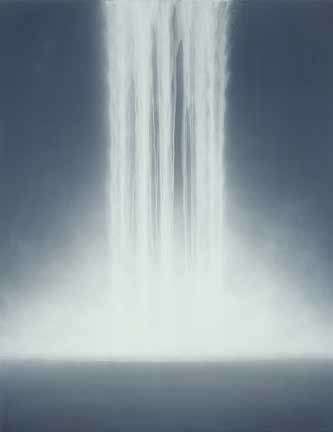 HIROSHI SENJU, Waterfall, 2012, natural pigments on Japanese mulberry paper, 102.375 x 78.75 inches (image courtesy the artist)